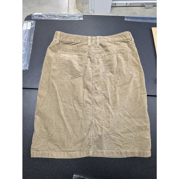 VINTAGE LL Bean Skirt Corduroy A Line Button Zipper Pocket Brown Women's 6 - Picture 2 of 5
